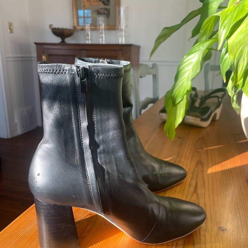 Loeffler Randall Elise Black Stretch Leather Booties (7.5) - Picture 5 of 8